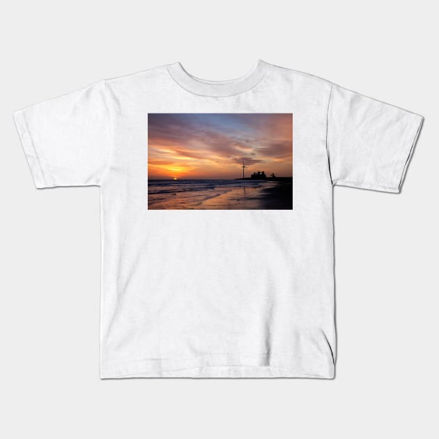 January sunrise on the beach Kids T-Shirt by Violaman